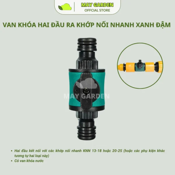 Van khóa hai đầu ra khớp nối nhanh xanh đậm