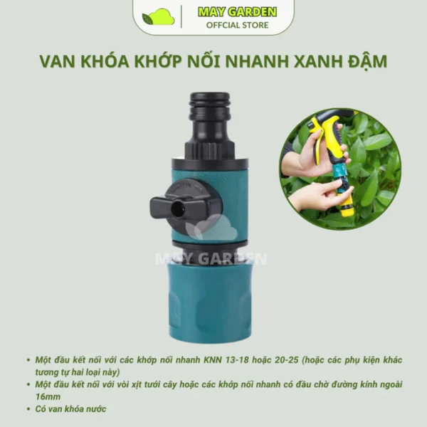 Van khóa khớp nối nhanh xanh đậm